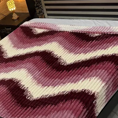 Premium Plush Embossed Bubble Printed Double Bed Blanket