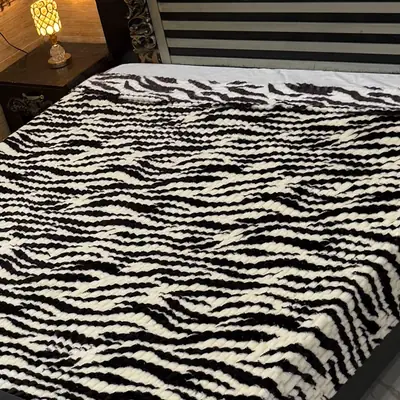 Premium Plush Embossed Bubble Printed Double Bed Blanket