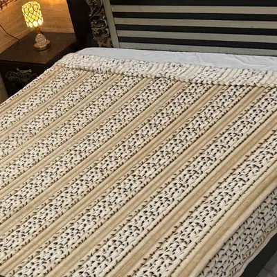 Premium Plush Embossed Bubble Printed Double Bed Blanket