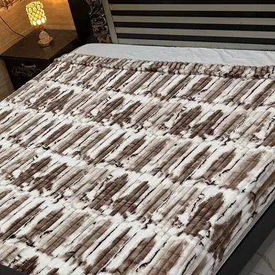 Premium Plush Embossed Bubble Printed Double Bed Blanket