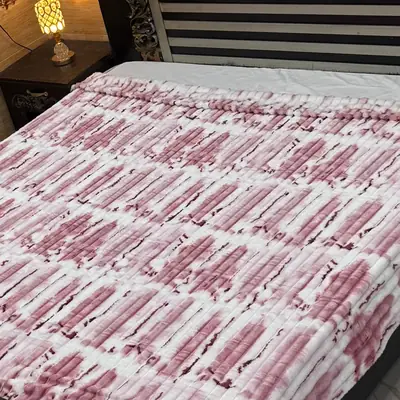 Premium Plush Embossed Bubble Printed Double Bed Blanket