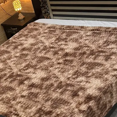 Premium Plush Embossed Bubble Printed Double Bed Blanket