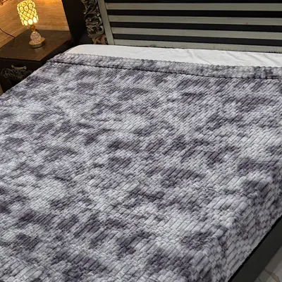 Premium Plush Embossed Bubble Printed Double Bed Blanket