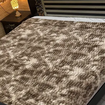 Premium Plush Embossed Bubble Printed Double Bed Blanket