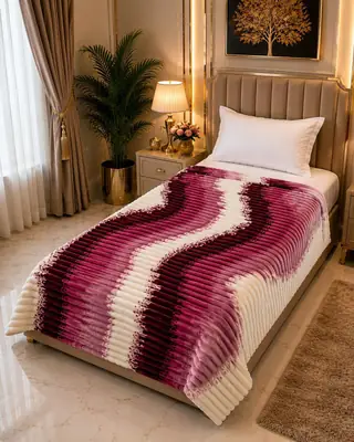 Premium Plush Embossed Bubble Printed Single Bed Blanket