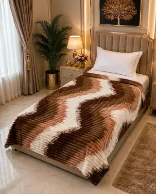 Premium Plush Embossed Bubble Printed Single Bed Blanket