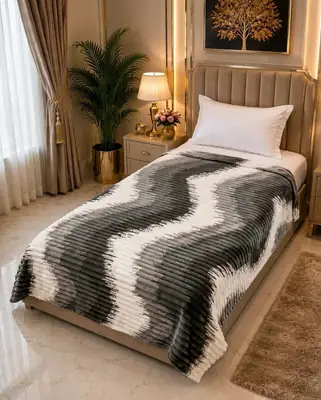 Premium Plush Embossed Bubble Printed Single Bed Blanket