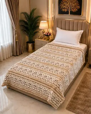 Premium Plush Embossed Bubble Printed Single Bed Blanket