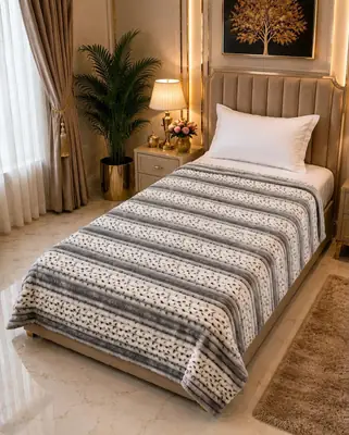 Premium Plush Embossed Bubble Printed Single Bed Blanket