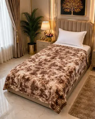 Premium Plush Embossed Bubble Printed Single Bed Blanket
