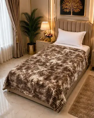 Premium Plush Embossed Bubble Printed Single Bed Blanket