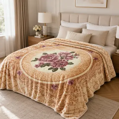 3D Panel Fleece Embossed Double Bed Blanket thumbnail 2