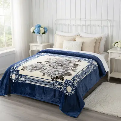 3D Panel Fleece Embossed Double Bed Blanket thumbnail 2