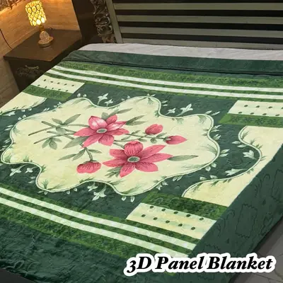 3D Panel Fleece Embossed Double Bed Blanket