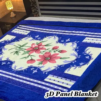 3D Panel Fleece Embossed Double Bed Blanket