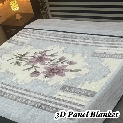 3D Panel Fleece Embossed Double Bed Blanket