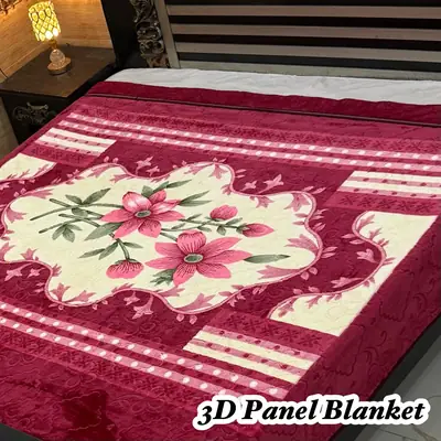 3D Panel Fleece Embossed Double Bed Blanket