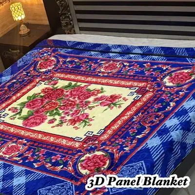 3D Panel Fleece Embossed Double Bed Blanket