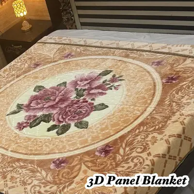 3D Panel Fleece Embossed Double Bed Blanket