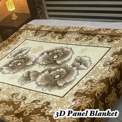 3D Panel Fleece Embossed Double Bed Blanket