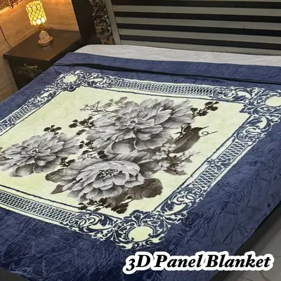 3D Panel Fleece Embossed Double Bed Blanket