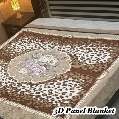 3D Panel Fleece Embossed Double Bed Blanket