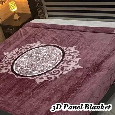 3D Panel Fleece Embossed Double Bed Blanket