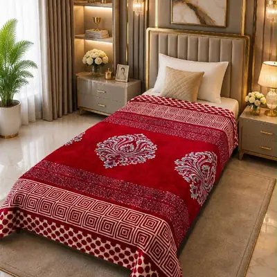 Stylish Fleece Printed Single Bed Blanket