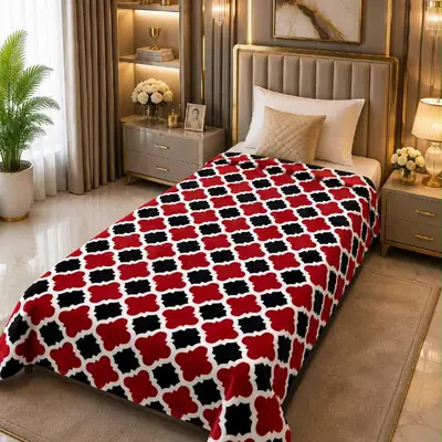 Stylish Fleece Printed Single Bed Blanket