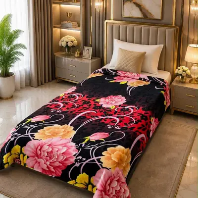 Stylish Fleece Printed Single Bed Blanket