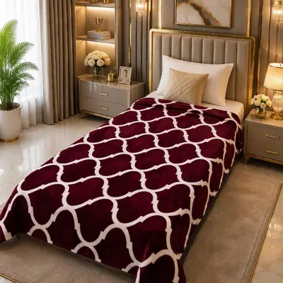 Stylish Fleece Printed Single Bed Blanket