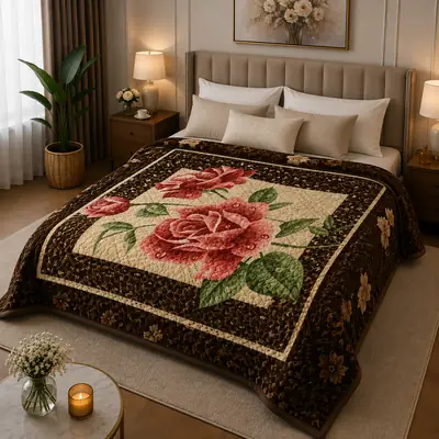 3D Panel Fleece Embossed Double Bed Blanket