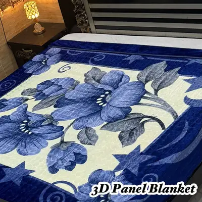 3D Panel Fleece Embossed Double Bed Blanket