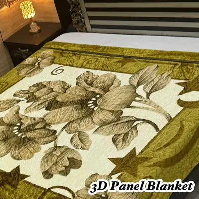 3D Panel Fleece Embossed Double Bed Blanket
