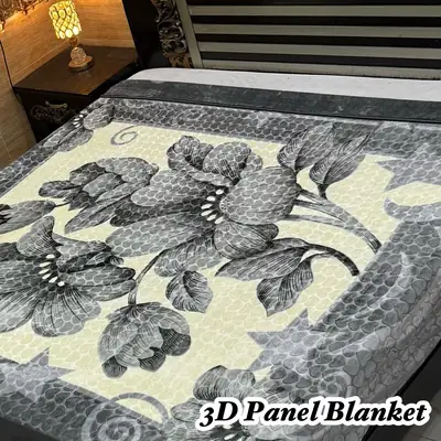 3D Panel Fleece Embossed Double Bed Blanket