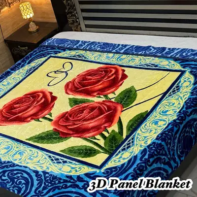 3D Panel Fleece Embossed Double Bed Blanket