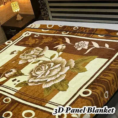 3D Panel Fleece Embossed Double Bed Blanket