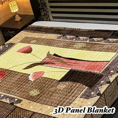 3D Panel Fleece Embossed Double Bed Blanket