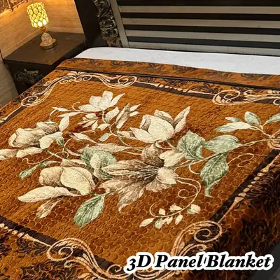 3D Panel Fleece Embossed Double Bed Blanket