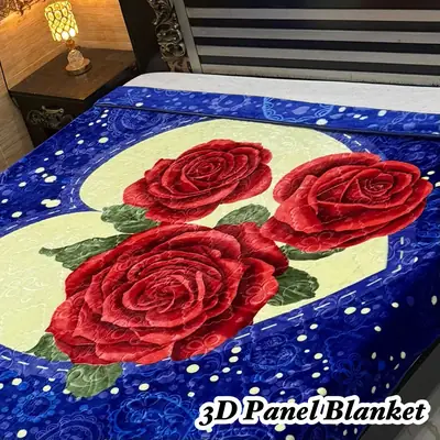 3D Panel Fleece Embossed Double Bed Blanket