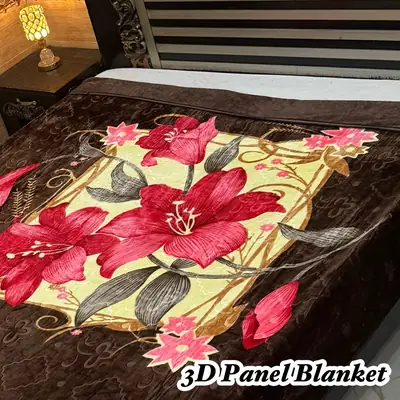 3D Panel Fleece Embossed Double Bed Blanket