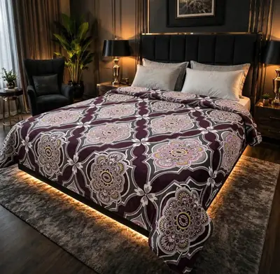 Stylish Fleece Printed Double Bed Blanket