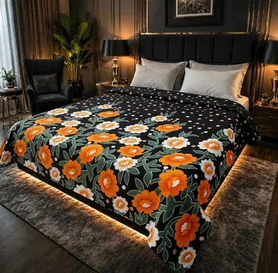 Stylish Fleece Printed Double Bed Blanket