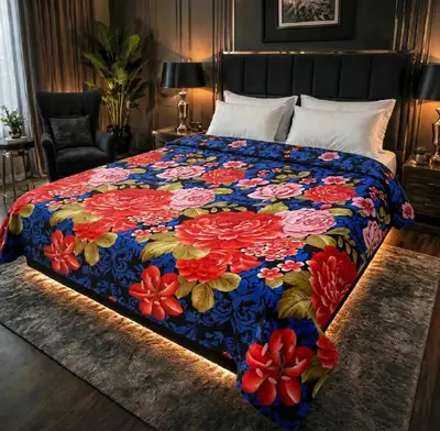 Stylish Fleece Printed Double Bed Blanket
