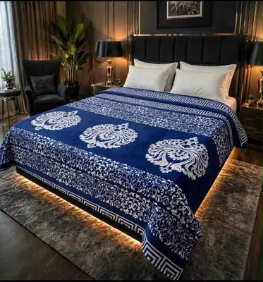 Stylish Fleece Printed Double Bed Blanket