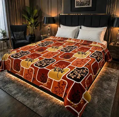 Stylish Fleece Printed Double Bed Blanket