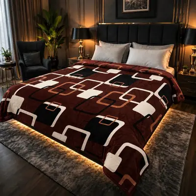 Stylish Fleece Printed Double Bed Blanket