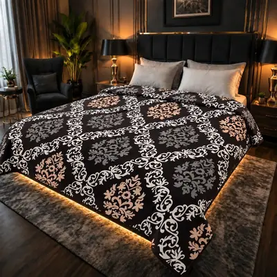Stylish Fleece Printed Double Bed Blanket
