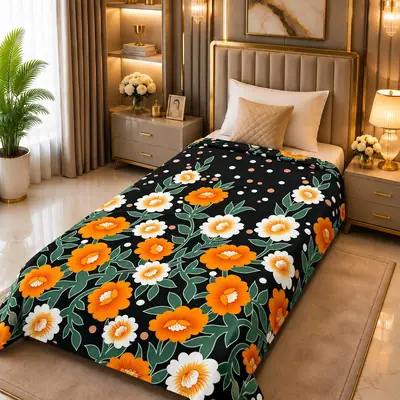 Stylish Fleece Printed Single Bed Blanket