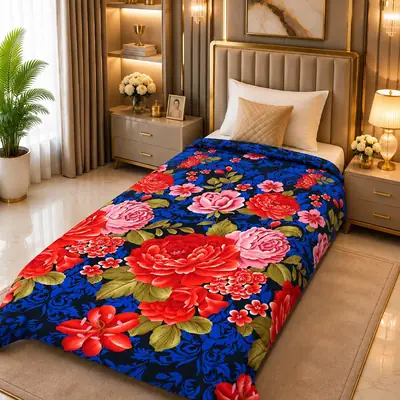 Stylish Fleece Printed Single Bed Blanket